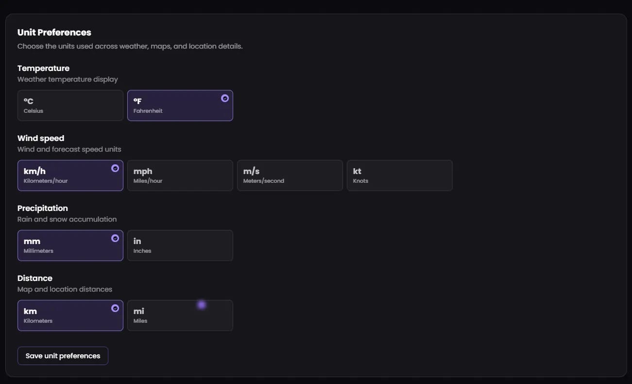 Scisbo Dashboard user preferences