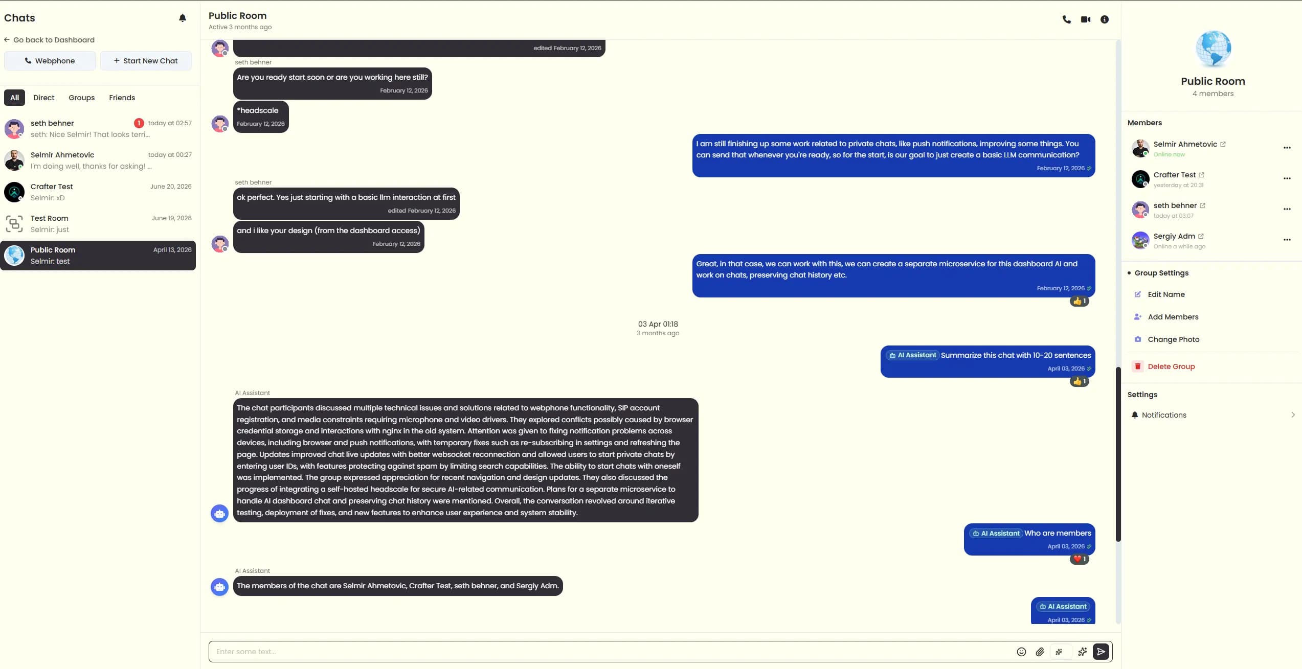 Scisbo Messaging webpage screenshot